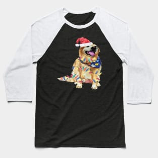 Santa Dog Christmas Lights Dog Lover Christmas Gift Baseball T-Shirt